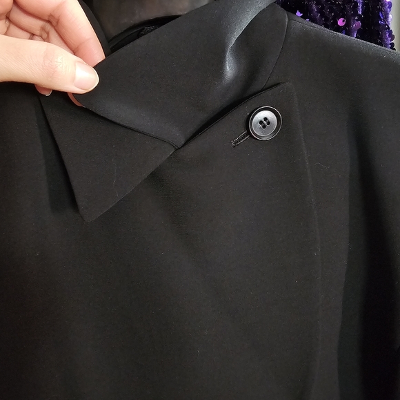 Max Mara Double Breasted  Black Blazer Jacket Wool Blend Size 12 Made In Italy - Picture 4 of 13